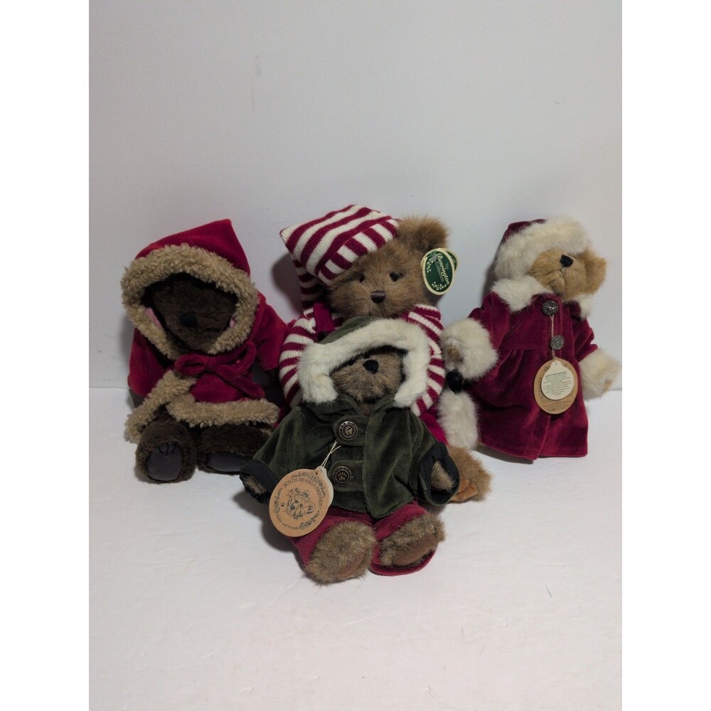 Boyds Bears Bearington Collection Vintage Lot Of 4 Christmas Bears